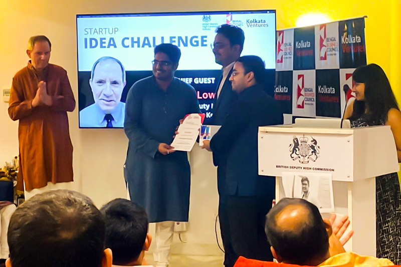 Winner of StartUp Idea Challenge 2022 organized by Kolkata Ventures & Bengal Business Council at The British Club, British Deputy High Commission, Calcutta